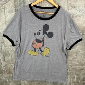 Disney Mickey Mouse ringer tee with black trim Men's 2XL #DisneyInspired‎